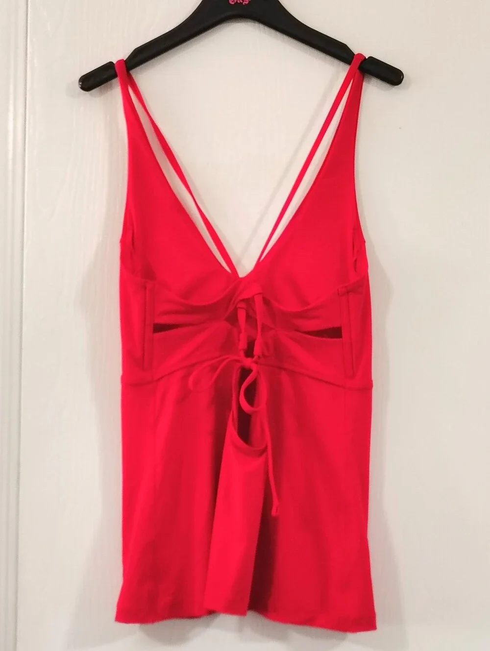 Athleta Triangle Tankini Matador Red Women's XL Beach Coastal Caligirl Swimsuit - Picture 4 of 9